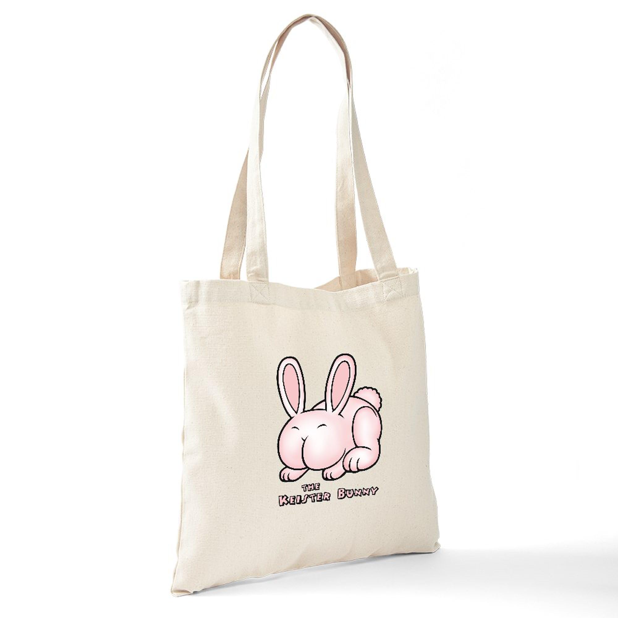 CafePress Bunny Poo Tote Bag - Natural Canvas Reusable Shopping Bag With Fun Print, Two Sizes Available