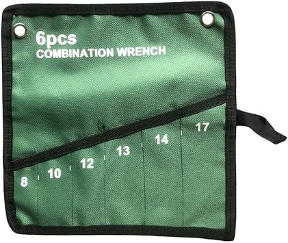 Canvas Tool Roll Wrenches Bag Portable Storage Organizer with Multiple Pockets, Roll-Up Design for Hand Tools6 Pockets