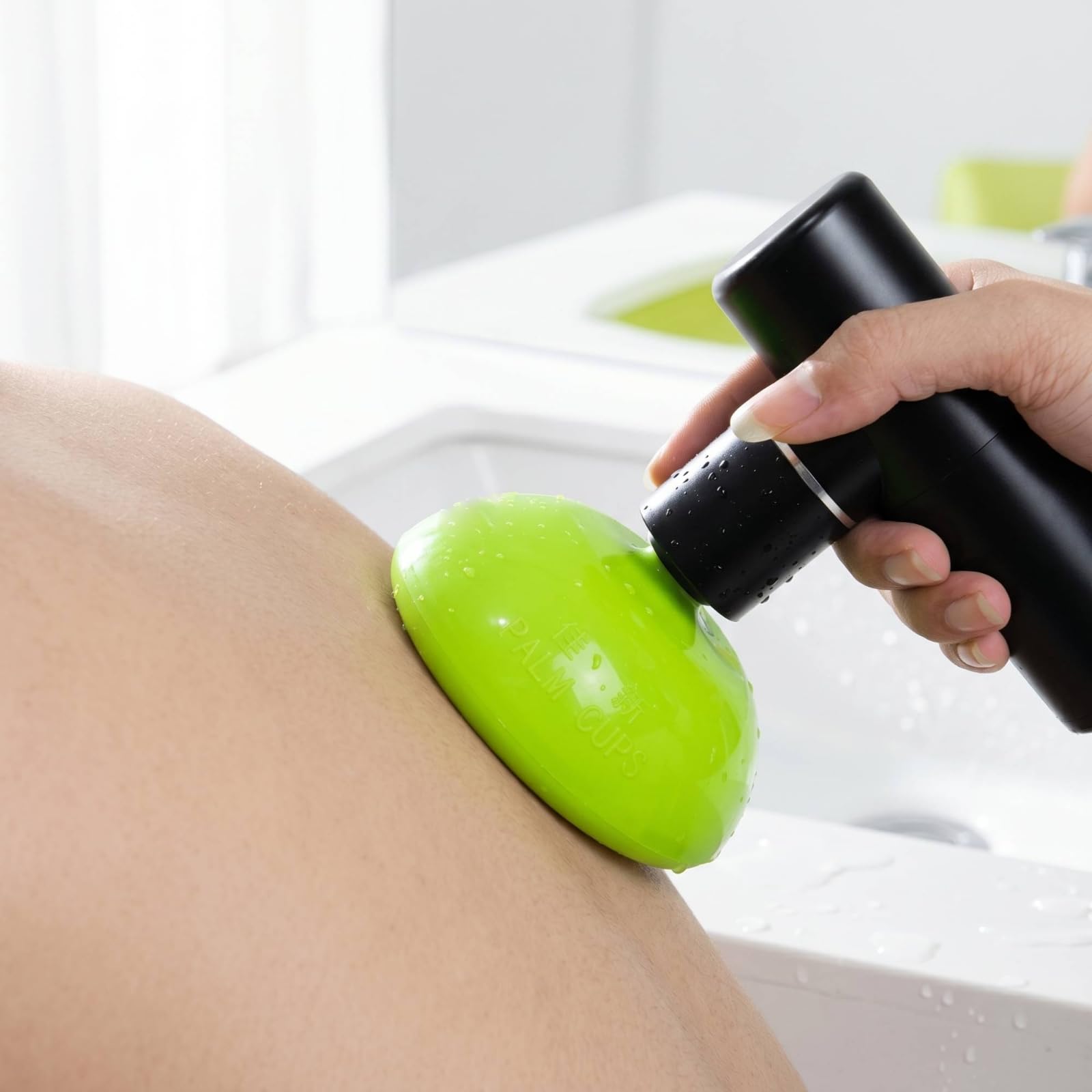 Amagogo Cup Dispositivo Portatile a Percussione Elettrica Massaggiatore per Tapping Testina a Coppa Concava Silicone Corpo in Alluminio Impugnatura Facile da, Stile Economico Di Livello Base