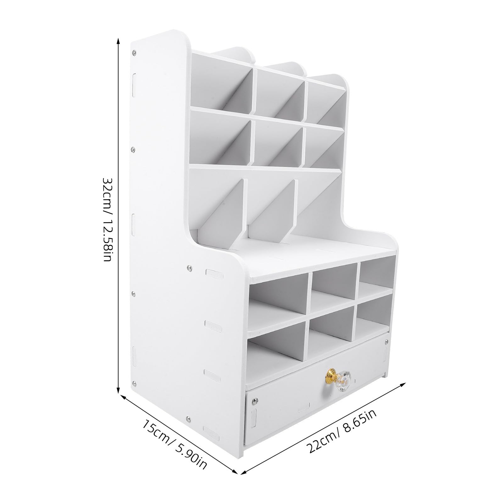 Organizador de Portalápices Compartimentos Múltiples y Gran Capacidad, Caja de Almacenamiento para Escritorio Fácil de Montar en Habitación o Estudio