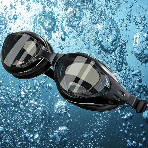 Occhialini da nuoto ottici con visione | Diottrie: da -0 a -6,0 | Nero e Rosa | Antiappannamento | Protezione UV | Super vestibilità | Include scatola stabile (nero, -3,5)