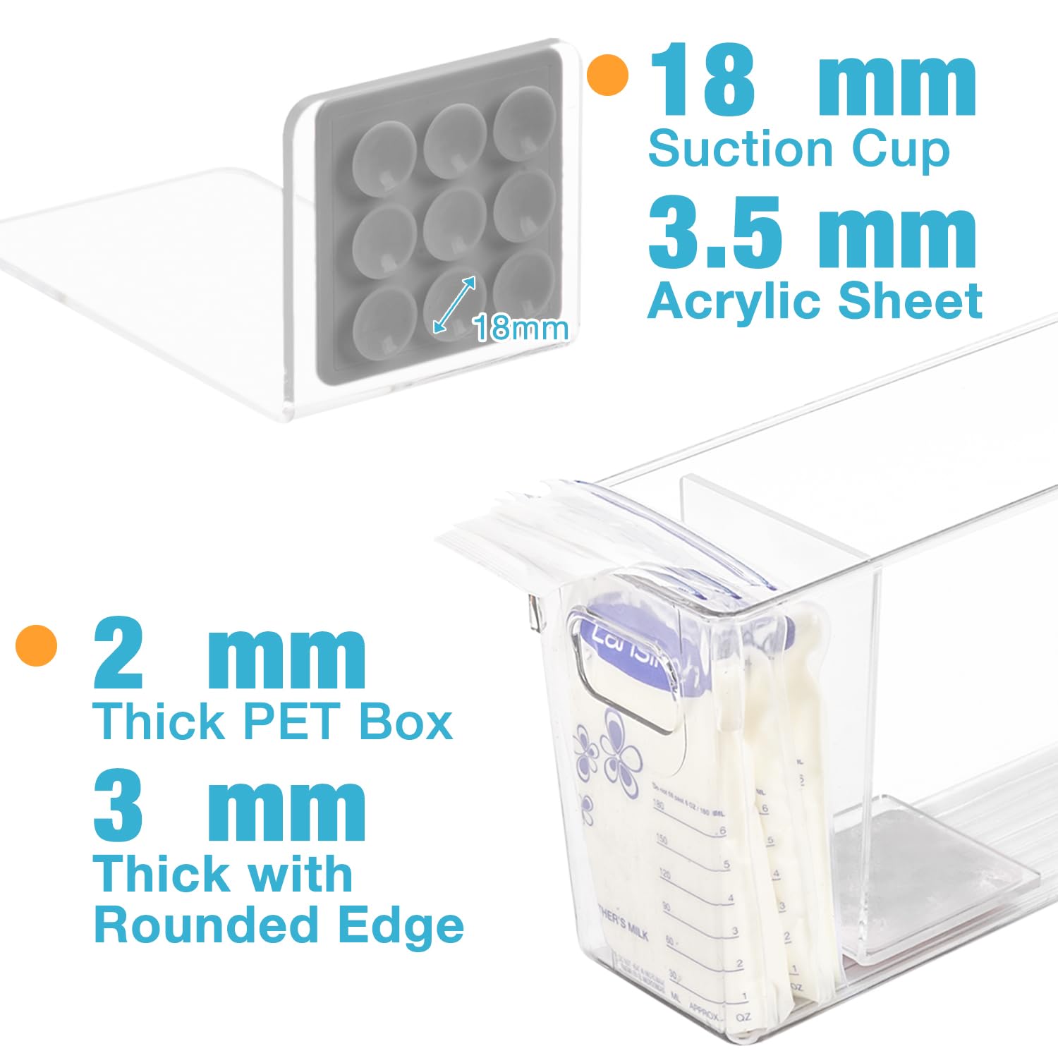 Ugotfeels Breastmilk Storage Container with L Shaped Separator Boards, Divide...