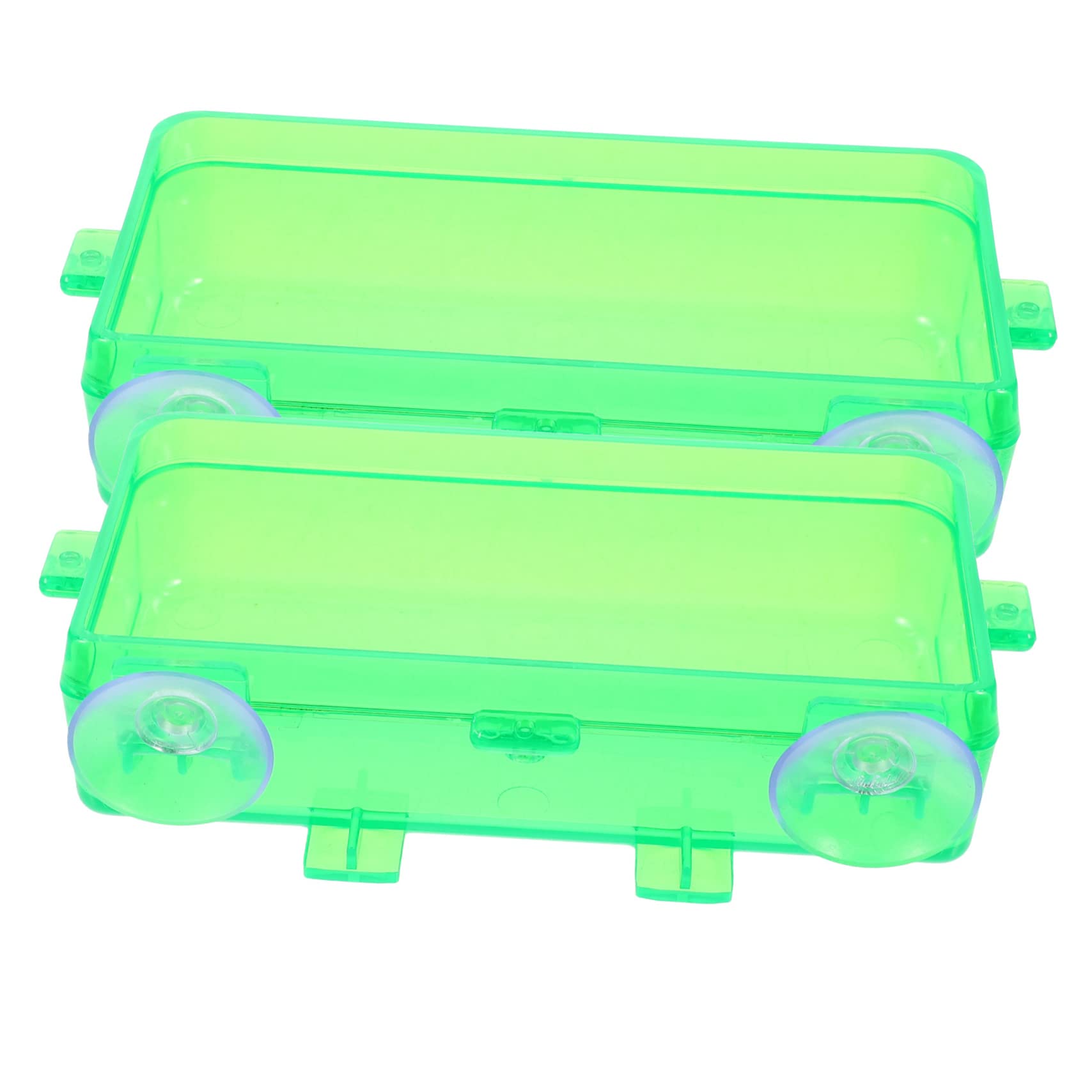 BUGUUYO 2Pcs Reptile Water Dish Suction Cup Feeding Bowl for Geckos and Lizards Escape Design Compact Easy to Clean Reptile Supplies Feeding