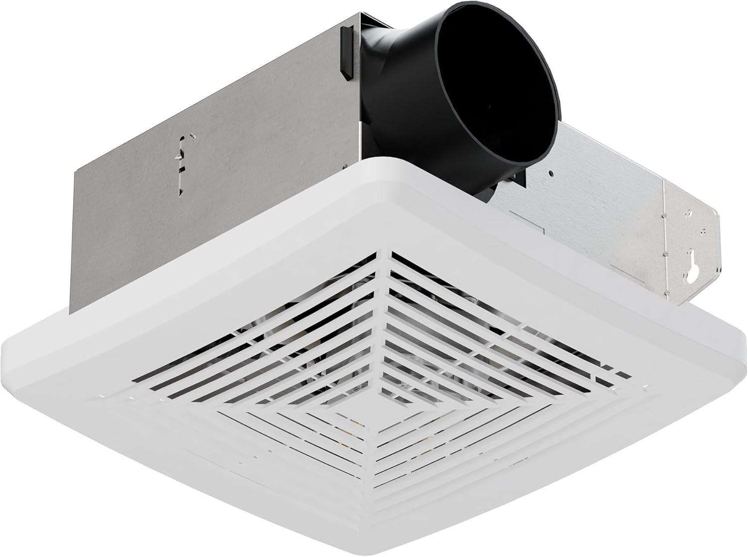 50CFM Ceiling Bathroom Exhaust Fan: Vent Fan with Grille, Bath Wall Mount Ventilation fan for New Building Multi Family, Condo, Apartment and Hotel, White, Contracors 6 Packs