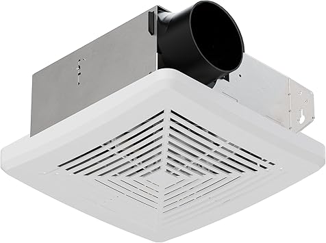 50CFM Bathroom Exhaust Fan: Retrofit Ceiling Bath Vent Fan with Grille, Wall Mount Ventilation Fan for New Building Multi Family, Condo, Apartment and Hotel, ETL, White, 1 Pack