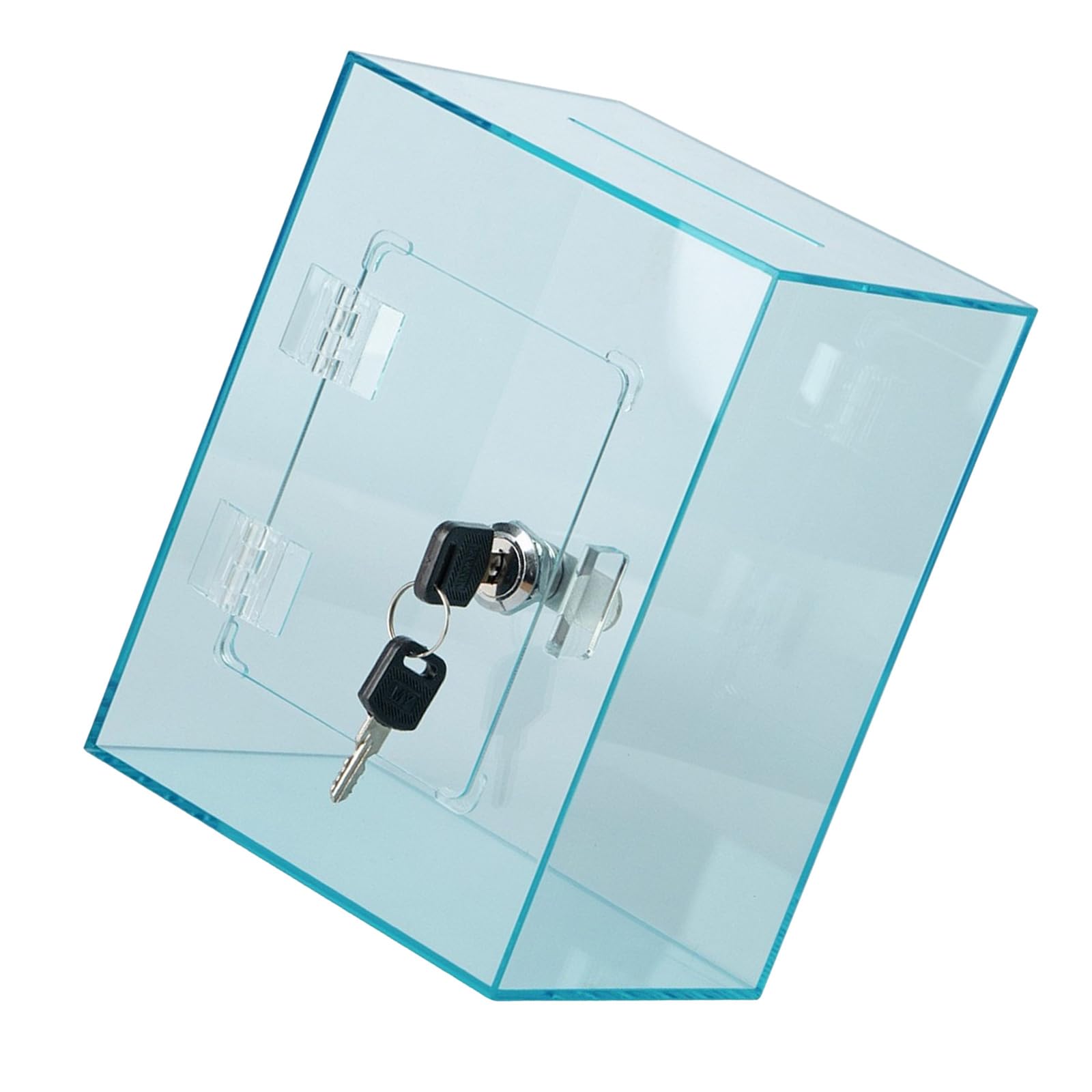 Buxuaaaa Blue Unbreakable Clear Cash Storage Jar With Child Friendly Savings Container Thick Acrylic Construction Secure Savings Jar With Removable