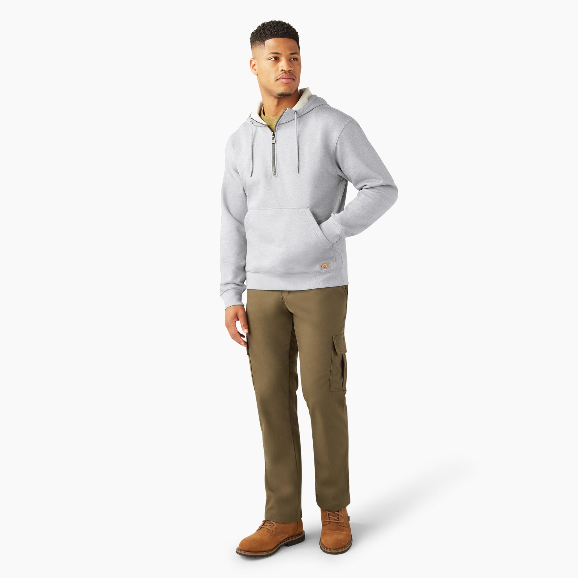 Dickies Męska bluza z kapturem na zamek błyskawiczny Mężczyźni Mens Quarter Zip Hoodie