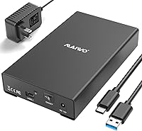 Vista 9 de MAIWO Caja de Carcasa Externa para Disco Duro SATA de 2.5 3.5 Pulgadas SSD HDD, USB C 3.1 GEN2 de 10Gbps Lector de Disco Duro con UASP, Capacidad
