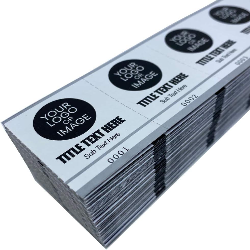 Custom Drink Tickets - Personalized Mini Tickets for Beverages or Admit One with Your Logo (Metallic Silver, 5000)