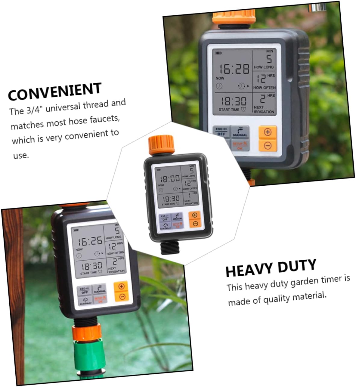 Smart Watering Timer Garden Irrigation Timer Hose Automatic Watering System for Lawns and Flowers