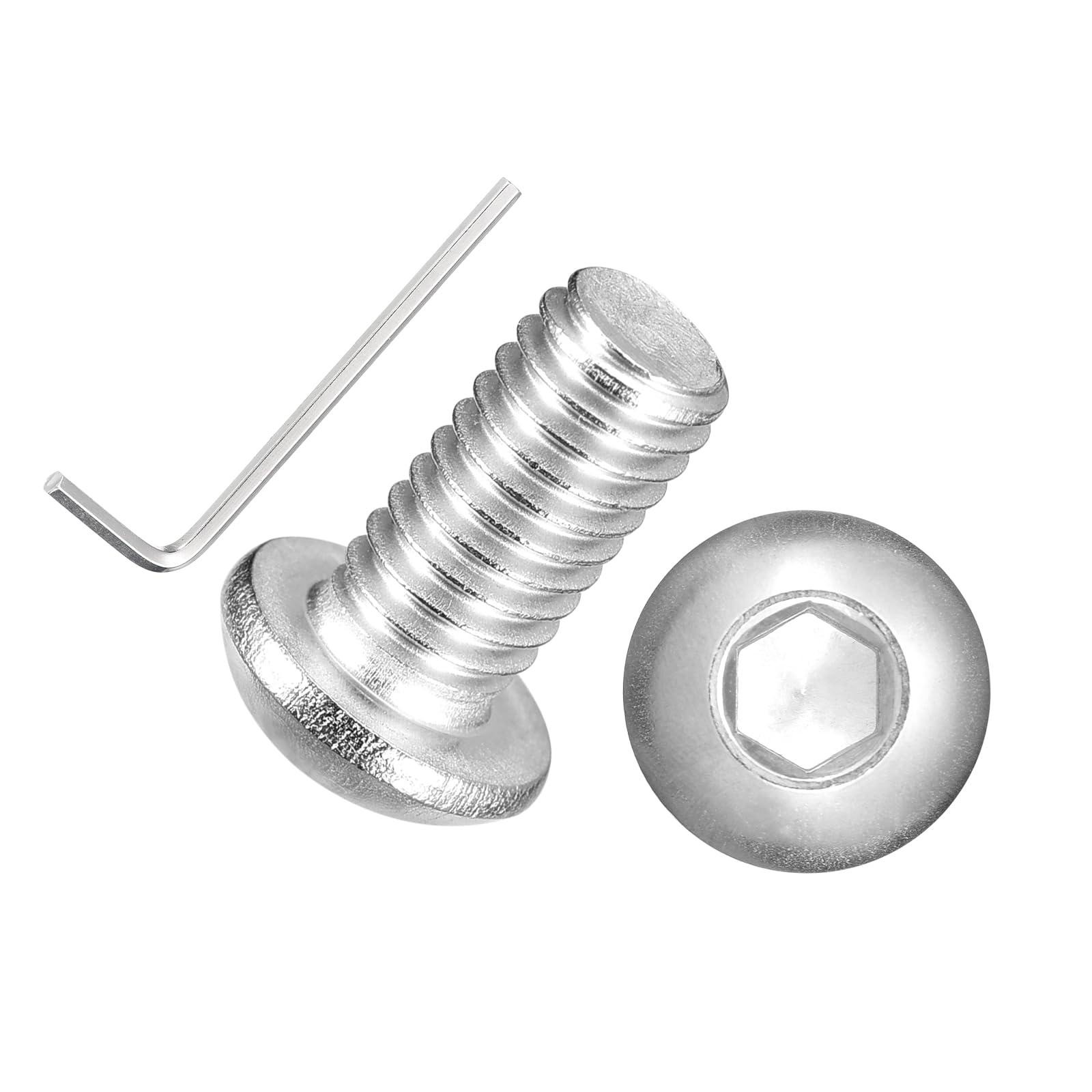 Kozelo 100pcs Button Head Socket Cap Screws - [M6-1x12mm] 18-8 Stainless Steel - Industrial Grade Corrosion Resistant for Kitchen, Bathroom, Outdoor Furniture & DIY Projects