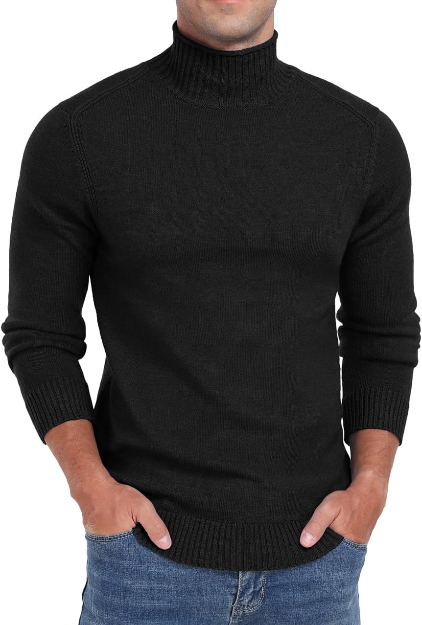 Sailwind Mens Knitted Pullover Sweater Casual Mock Turtleneck Raglan Sweater - Image 2