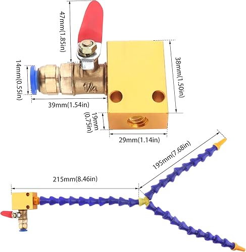 Miniatura 2 de CLAHJQX - Sistema de pulverización de lubricación de refrigerante de niebla, boquilla redonda bifurcada de doble cabeza, sistema de pulverización de