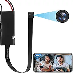 Kestanlora Câmera escondida sem fio DIY portátil 1080p HD WiFi, mini câmera espiã em tempo real, câmera de segurança para segurança interna