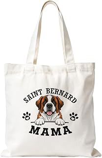 Dog Gifts Canvas Tote Bags for Women, Dog Mama Mom Gifts, Reusable Grocery Shopping Bags for Dogs Lovers