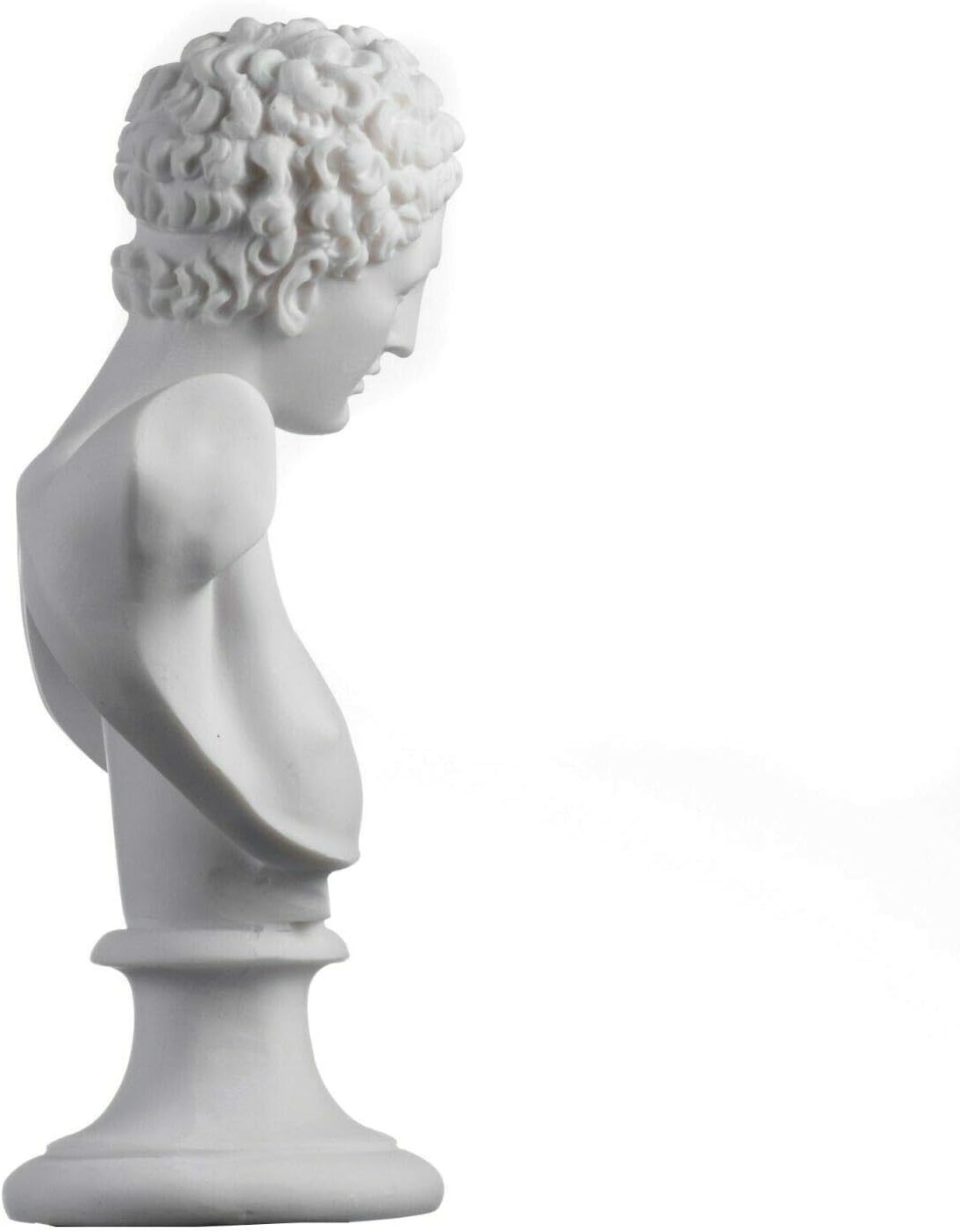 Hermes Bust Alabaster Sculpture Ancient Greek God Conductor of Souls 8.26"