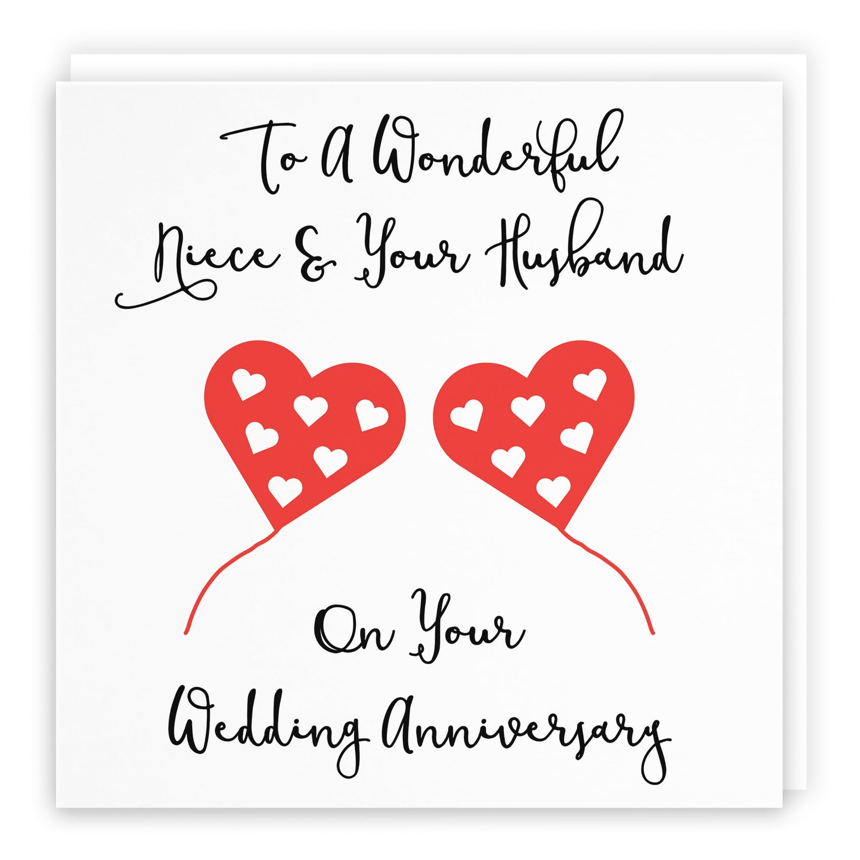 Hunts England, Niece And Your Husband Anniversary Card, To A Wonderful Niece & Your Husband, On Your Wedding Anniversary