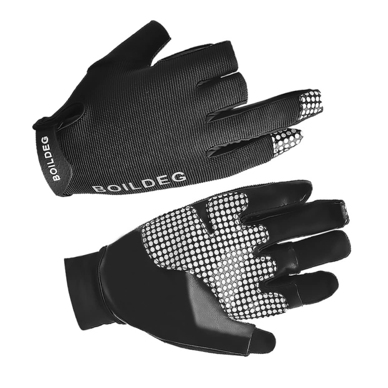 BESPORTBLE Professional Fishing Gloves Reflective and Anti-Skid Black Size m 1 Pair Package