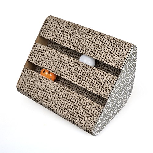 Myguru Cat Scratcher Cardboard Kitty Cat Scratching Pad Lounger Toy (Triangle)