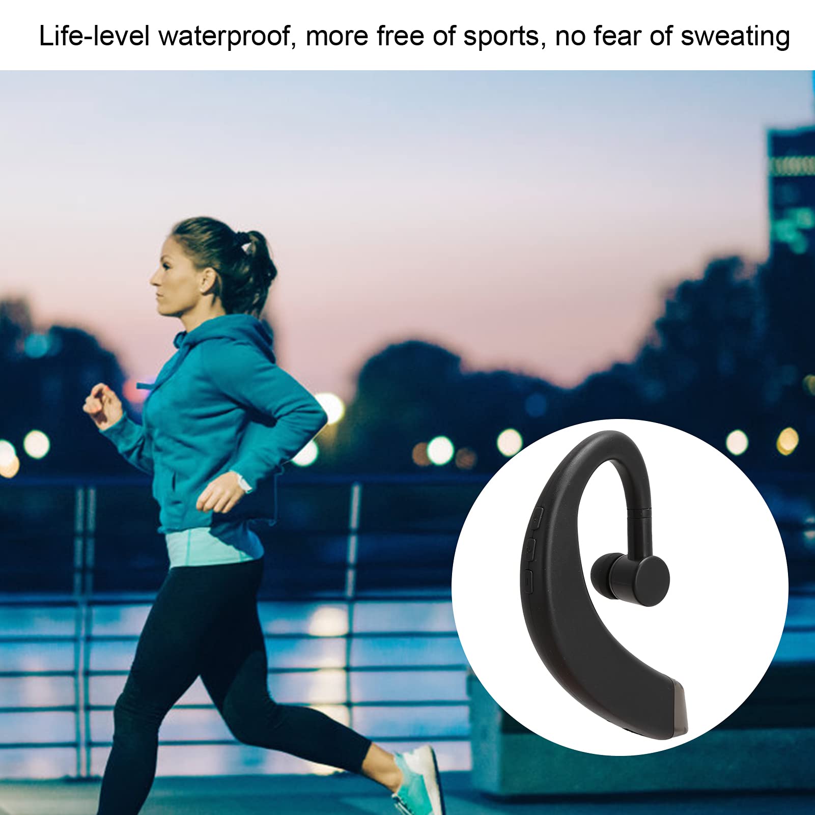 Auricolare Singolo con Gancio, Cuffia Bluetooth Mono Professionale per Guida, Qualità HIFI e Chiamate Nitide