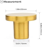 Vista 3 de Ravinte Paquete de 30 pomos dorados para gabinetes de cocina, tiradores redondos para cajones de tocador, tiradores de puerta de armario de 1-1/5