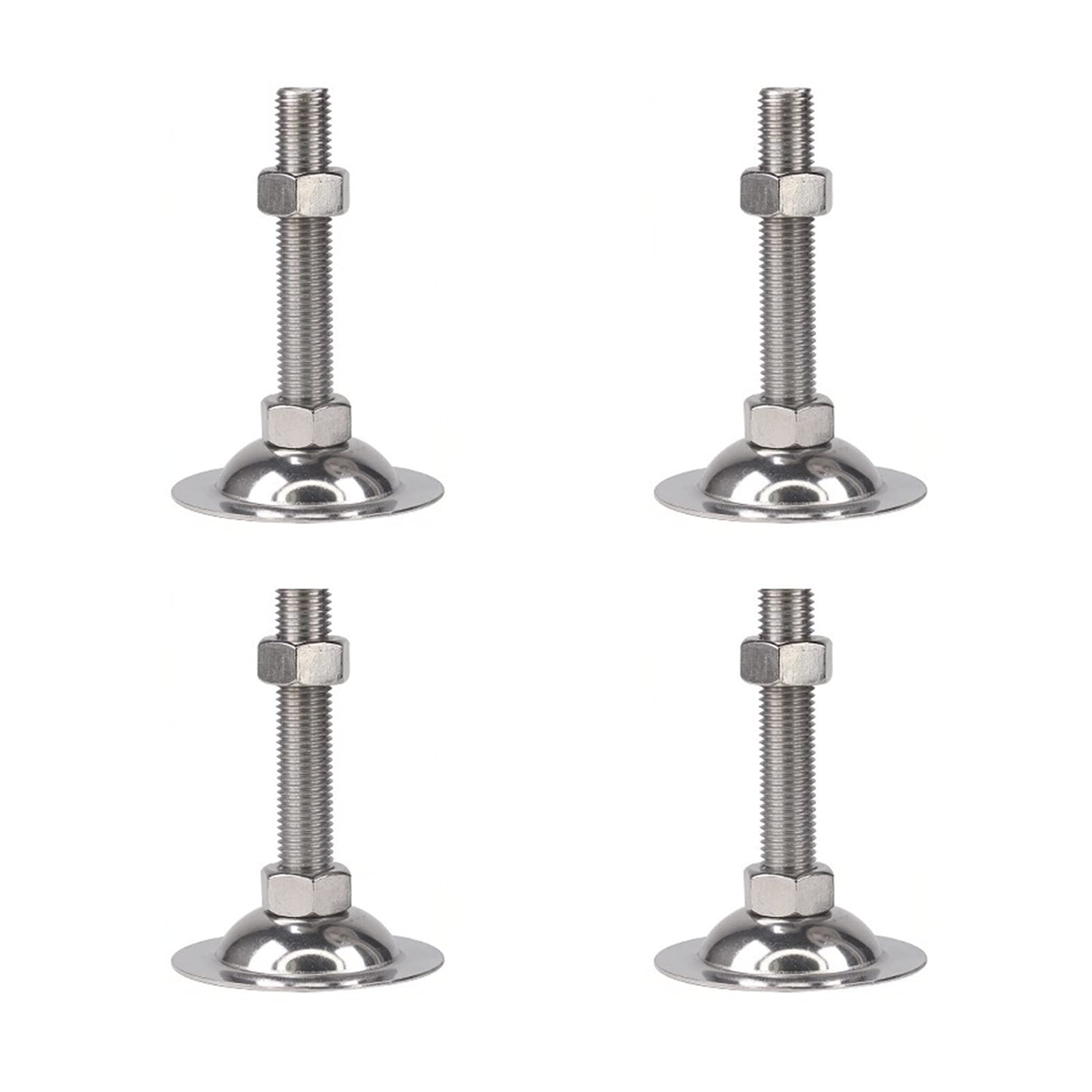 vfdaSWQQ levelling foot, 4PCS, Heavy-Duty 304 Stainless Steel Adjustable, Used for Workbench Machines, Tables, Wardrobes(D95*m20*150mm)