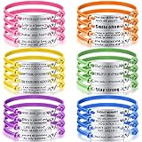 MTLEE 24 Pieces Inspirational Gifts Braided Bracelets Adjustable Motivational Quotes Bangle Bracelet