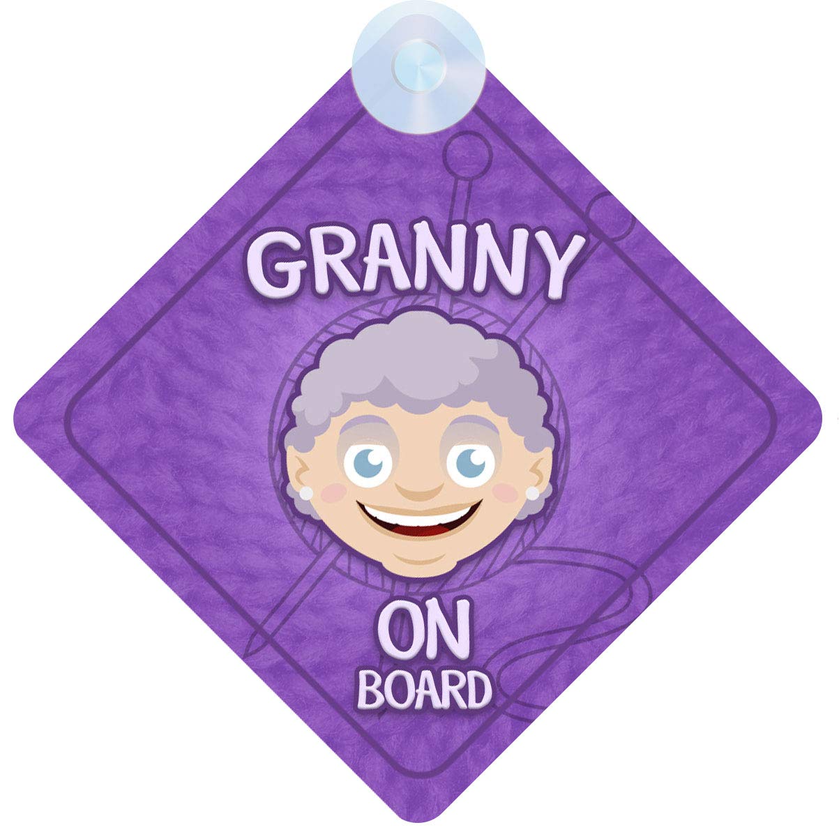 Qg Ltd Purple Granny On Board Car Sign For Nan/Gran/Grandma/Nanny Non Personalised Character Theme