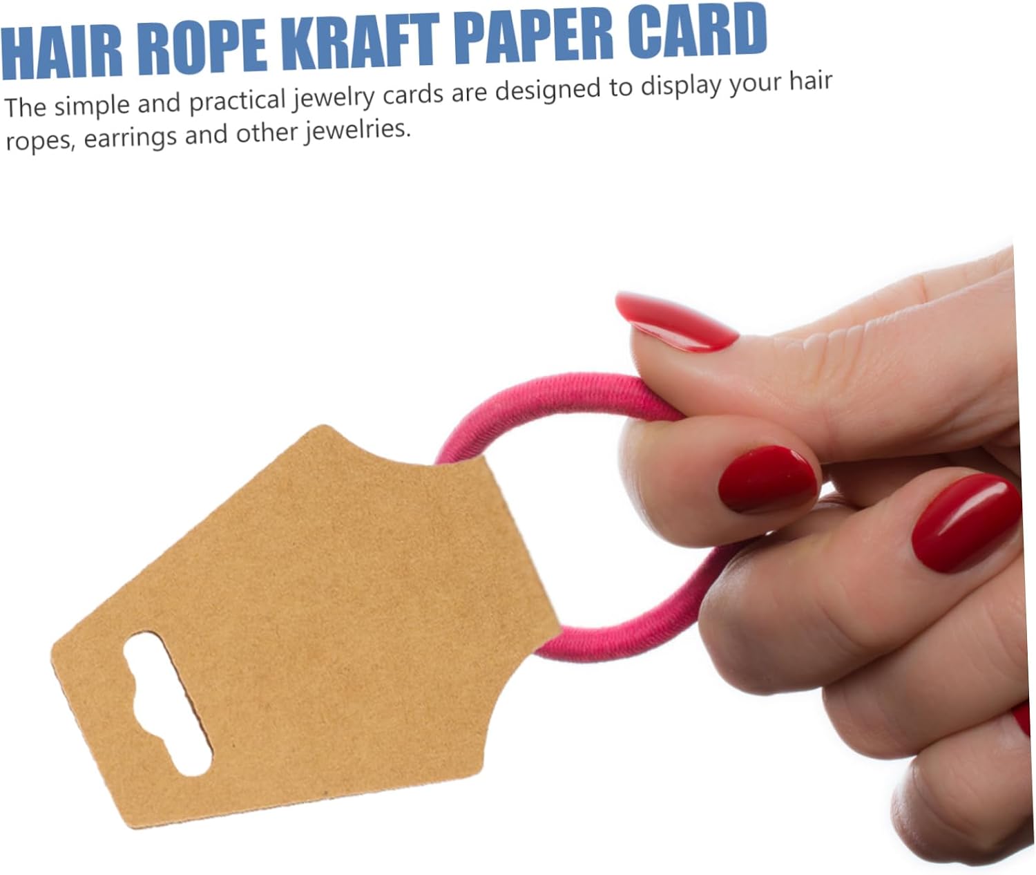 PLAFOPE 200pcs Jewelry Card Kraft Paper Necklace Display Cards Blank Hanging Earring Holders for Packaging