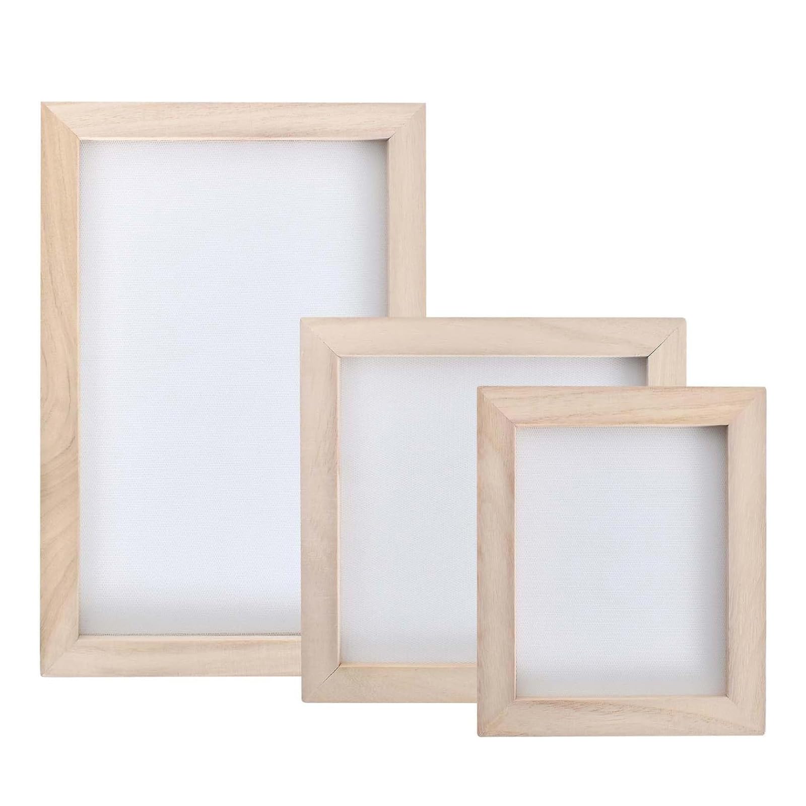 Kalttoy 3Pcs Paper Making Craft Tool Set Wooden Papermaking Frames for Scrapbooking Bookbinding Dried Flower Craft Project Paper Making Tools