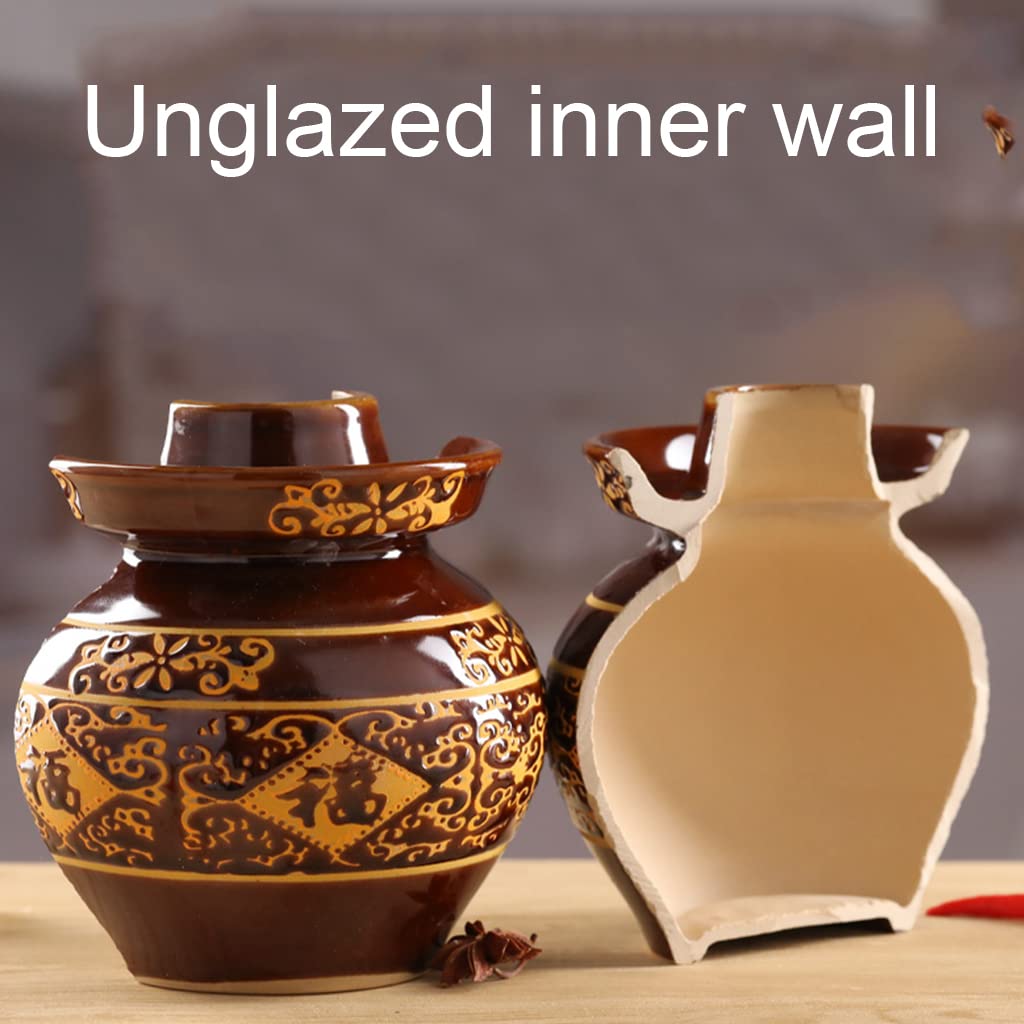 vasetti per fermentazione, Vaso in ceramica tradizionale cinese China Fu con coperchio, kit di fe(5KG)