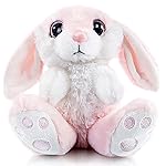 My OLi Bunny Stuffed Animal 8.5in Plush Rabbit Stuffed Bunny with Floppy Ear Bedtime Friend Soft Toy Gifts for Girls Boys Kids, Pink
