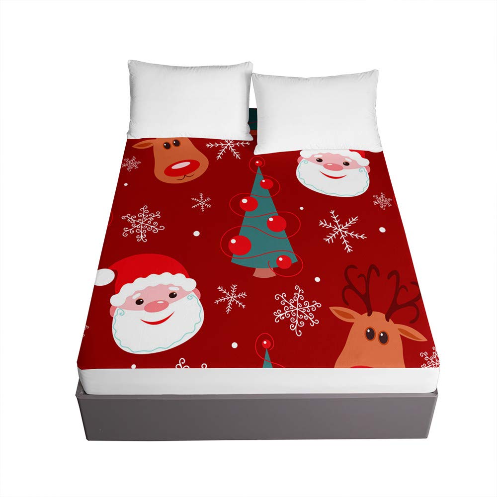 Housse de matelas 30cm épais Noël 150x200 contre les plis et la décoloration
