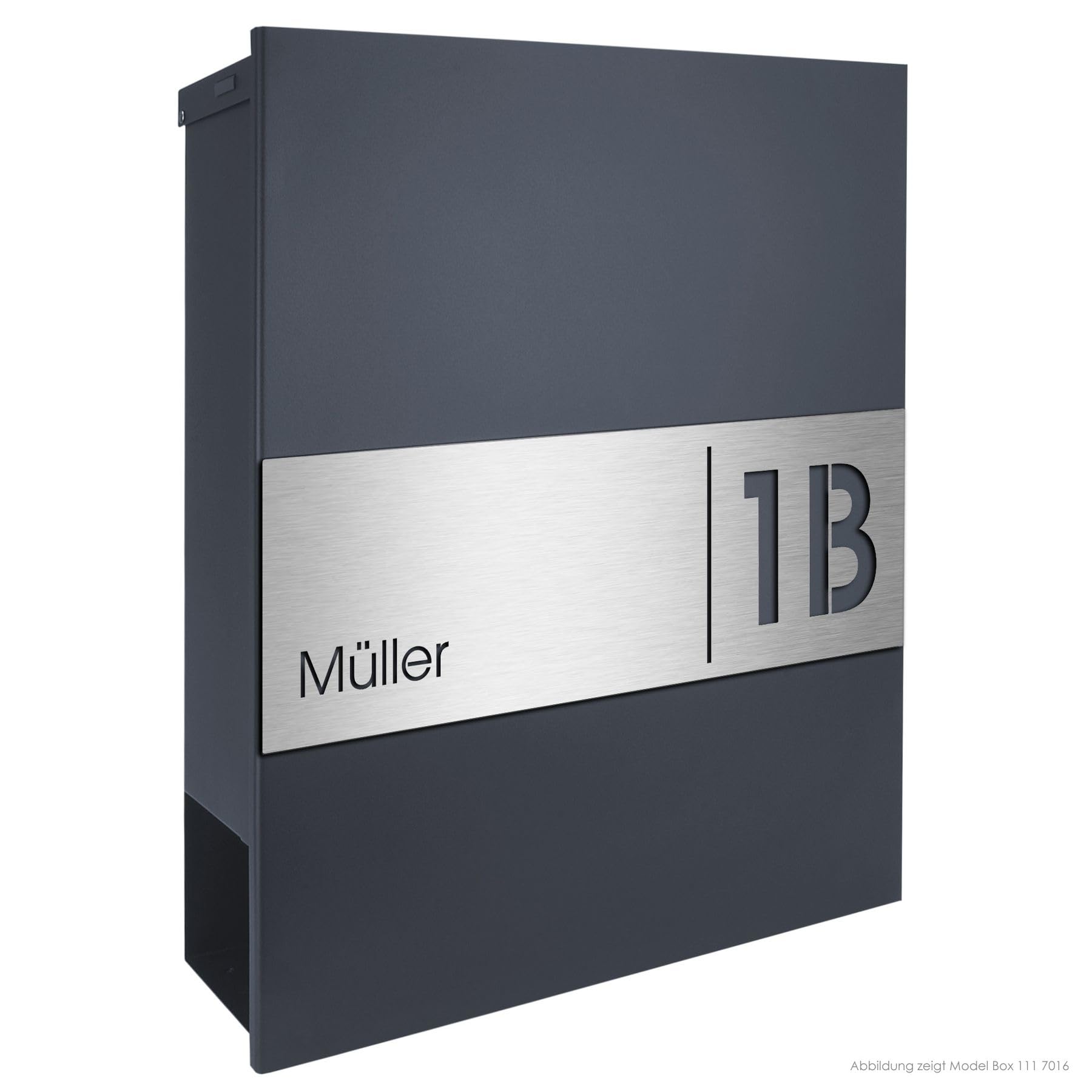 MOCAVI Stick 330 Briefkastenschild Edelstahl V4A passend für Box 111, 116, ZBox 111, SBox 311, 315, PBox 65F und 65MS
