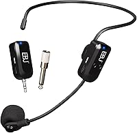Vista 1 de EBJ Micrófono de auriculares inalámbricos 2.4G y micrófono de mano 2 en 1, transmisión estable de 98.4 ft, carga USB dual tipo C, compatible