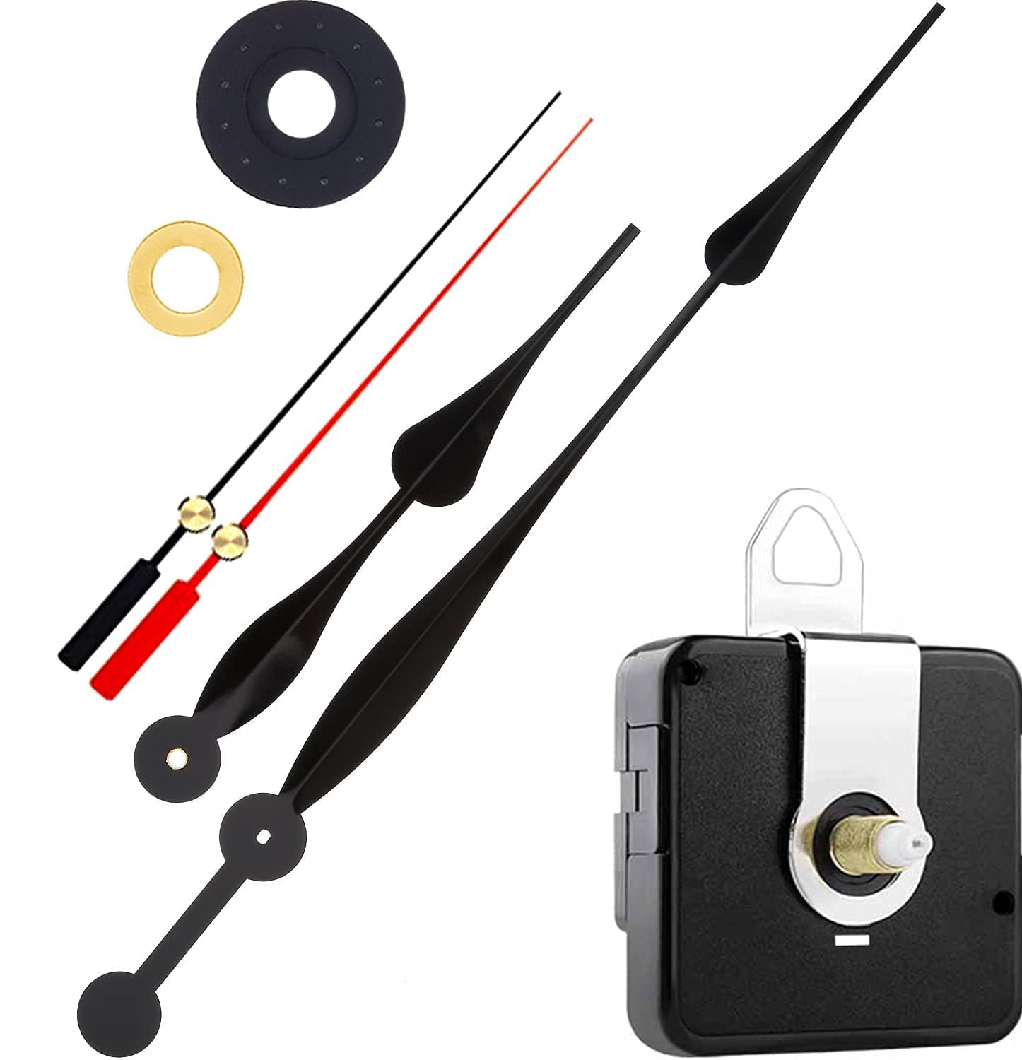 QEWINOX® A Product of SONAM Quartz Sweep Silent Movement Machine for Wall Clock (Hands house-12.2cm,minuted-26.3cm, second-14.2cm) (Made in India 100%) (Black)