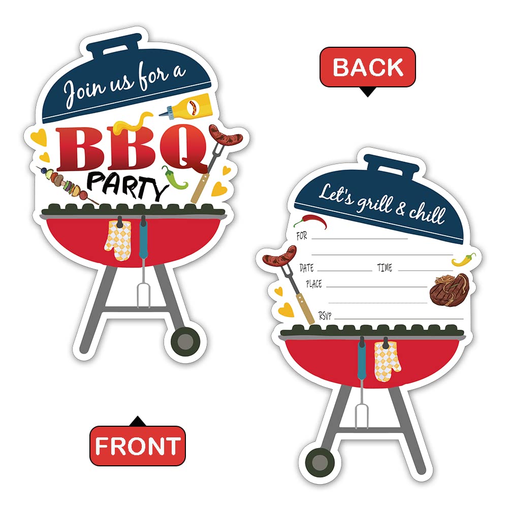 5 Einladungskarten Mit Umschlägen Für Grillfest & Sommerparty – Blanko Zum Selbstgestalten