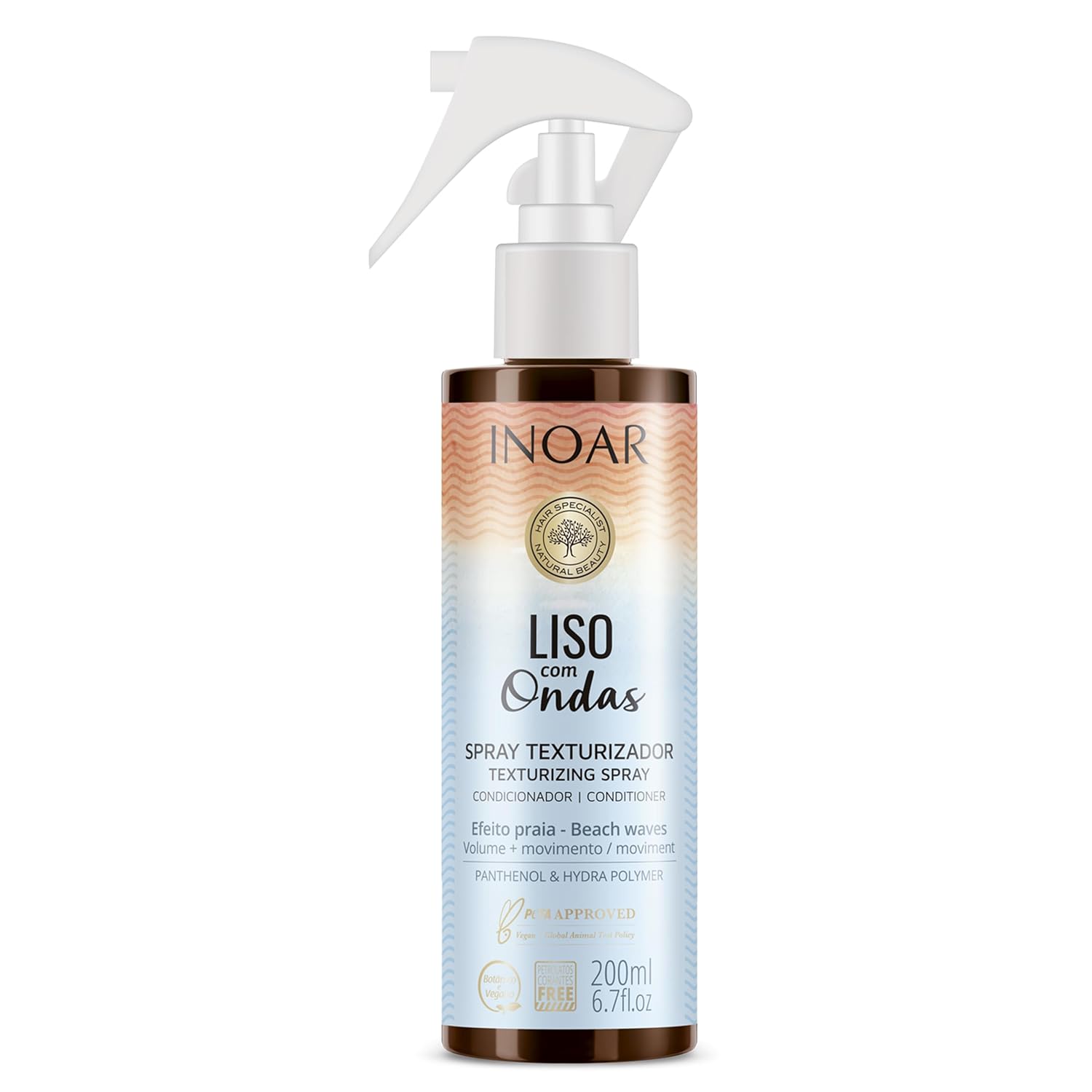 INOAR Liso com Ondas Texturizing Spray with Panthenol D for Beach Waves & Volume, 6.7 fl.oz