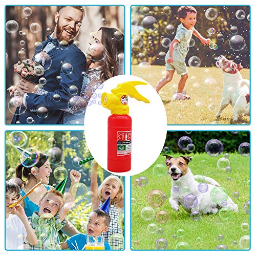 JOYIN Automatic Bubble Maker Fire Extinguisher Bubble Blower Machine with Bubble Solution (100 ml) for Kids, Indoor and Outdoor Play, Summer Themed Party and Birthday