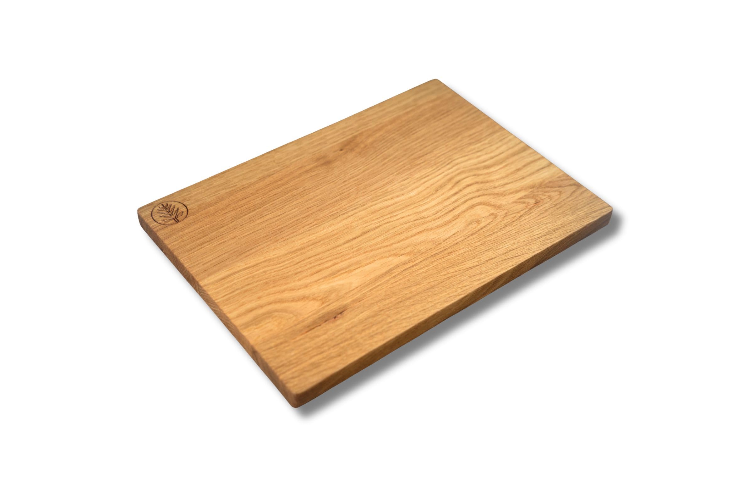 Schneidebrett Holz 100% Eiche Leimholz| 2 cm starkes Massivholz | Größe 40x30 cm| Hackbrett Servierbrett Frühstücksbrett Holzbrett Brotbrett| Antibakteriell, Nachhaltig
