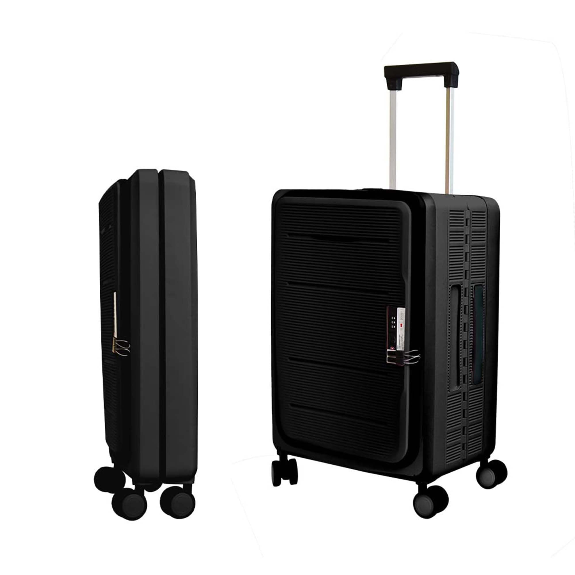 Kuber Industries 20inch Lightweight Collapsible Cabin Trolley Bags with 360 Degree Wheels | Expandable Carry-On Cabin Luggage Suitcase | Lock Foldable Bag for Travel | USHA20B-Black-picture-36