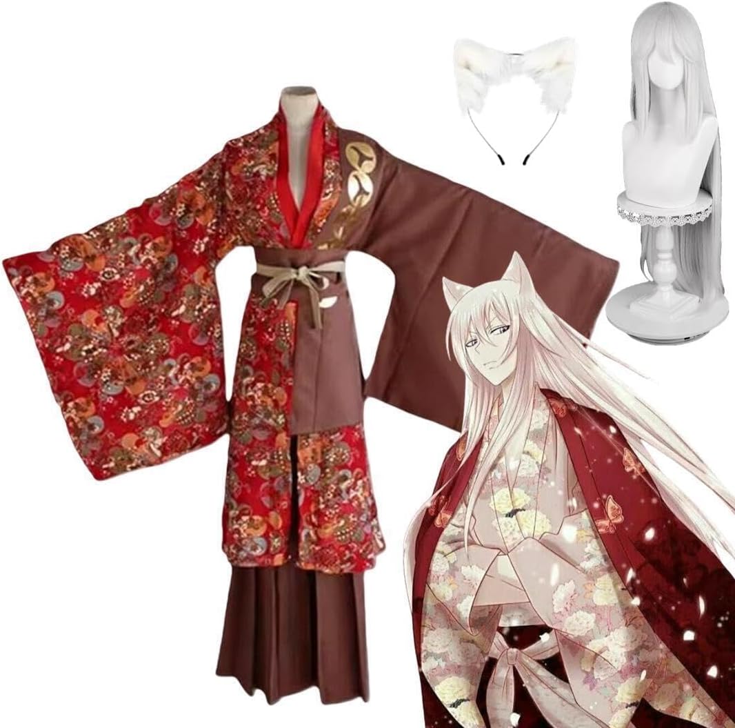 [ヨリ] 神様はじめました コスプレ衣装 桃園奈々生 巴衛 瑞希『全セット、ウィッグ、服のアクセサリー付き』 着物 浴衣 コスチュー