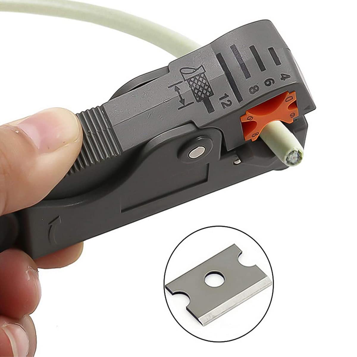 Greluma 1 Pz Utensile Spelafili Rotante Cavo Coassiale Spelafili Strumento Spelafili Coassiale per RG6, RG59/62 e RG58