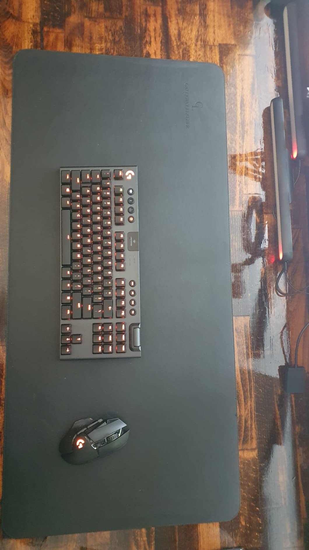 Gallaway Leather Desk Pad Dark Brown (91cm x 43cm) Extended Non Slip