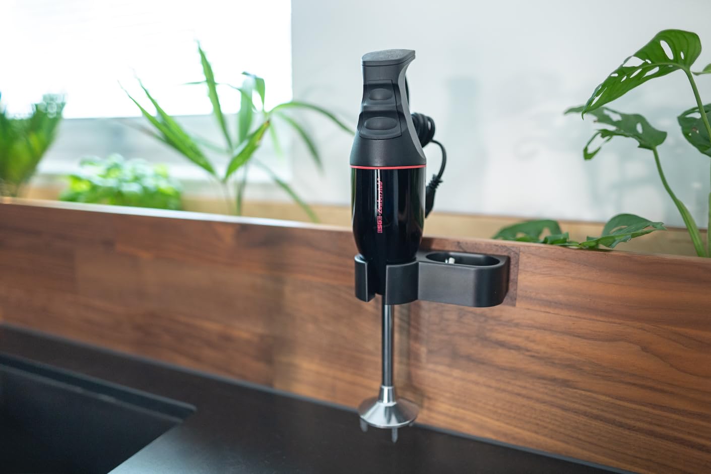 ESGE Zauberstab 90129 M 100 design czarny, blender ręczny, blender immersyjny, 2 stopnie do 10 000 obr./min, ergonomiczny uchwyt, trwały, wytrzymały silnik, w zestawie akcesoria, 120 W, wyprodukowano