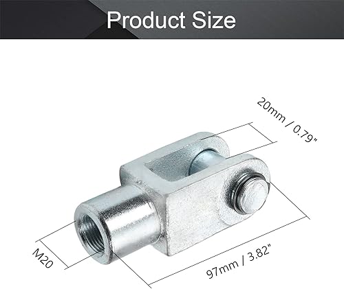 Miniatura 28 de Aicosineg Cilindro de aire Clevis Y Junta M10x1.25in Rosca hembra Y Conector 2.04in Longitud Cilindro de aire Rod Clevis Extremo neumático Cilindro