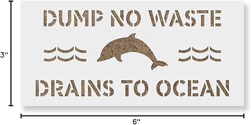 Vista 6 de Plantilla sin drenajes al océano, plantillas de dibujo, plantillas de pintura en aerosol, plantillas de arte, plantillas reutilizables, manualidades