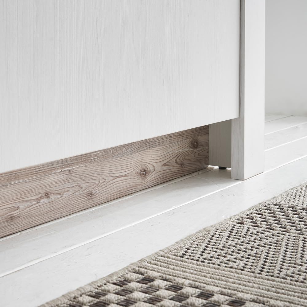 Lomadox Küchen Set 5-teilig in Pinie weiß Nb. mit Absetzungen in Pinie dunkel Nb., im Landhaus Stil Softclose-Funktion Spülenschrank Hängeschank Theke