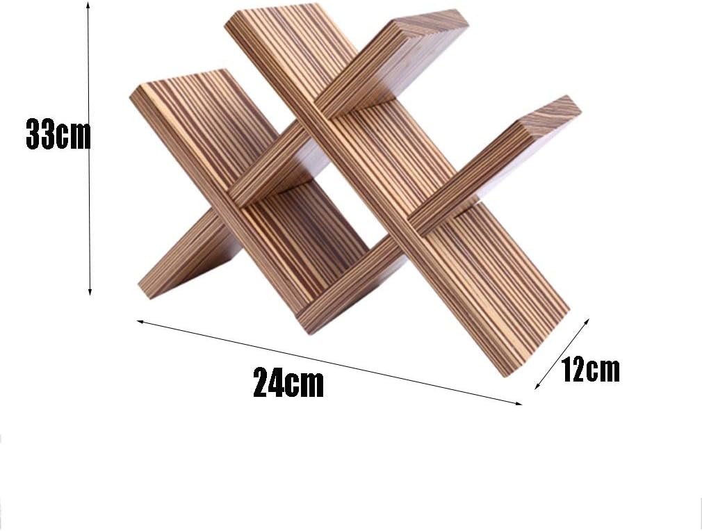 Wine Rack Wooden 4 Bottles Countertop Free Standing Wine Bottle Holder Home Decor (Size:24 * 12 * 33cm) (Color : #2)