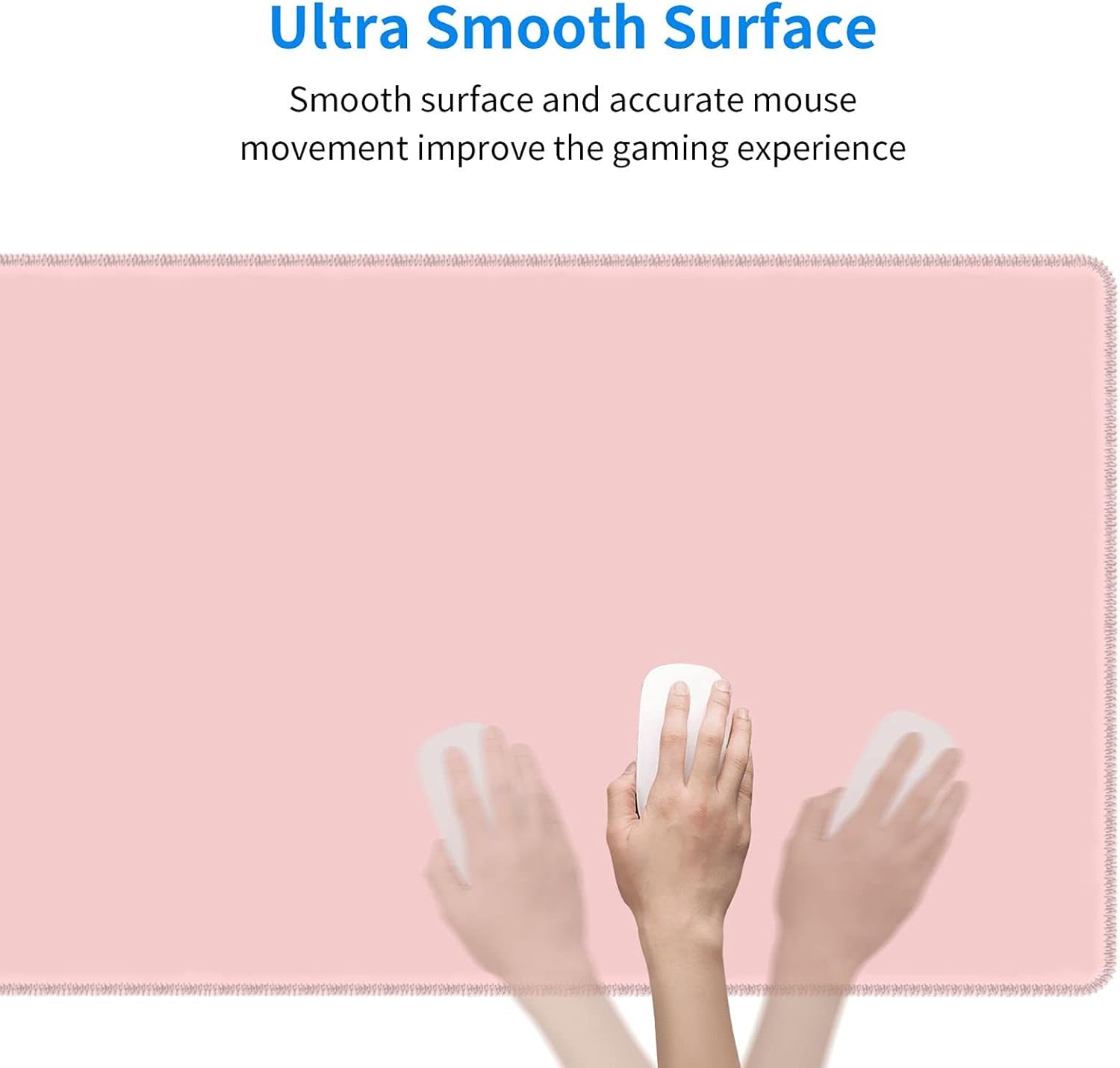 XL Pastel Pink Extended Large Gaming Mouse Pad 31.5"x11.8" Non-Slip Rubber with Stitched Edges, Extra Long Desk Mat Computer Laptop Writing Mat for Desktop Office Home